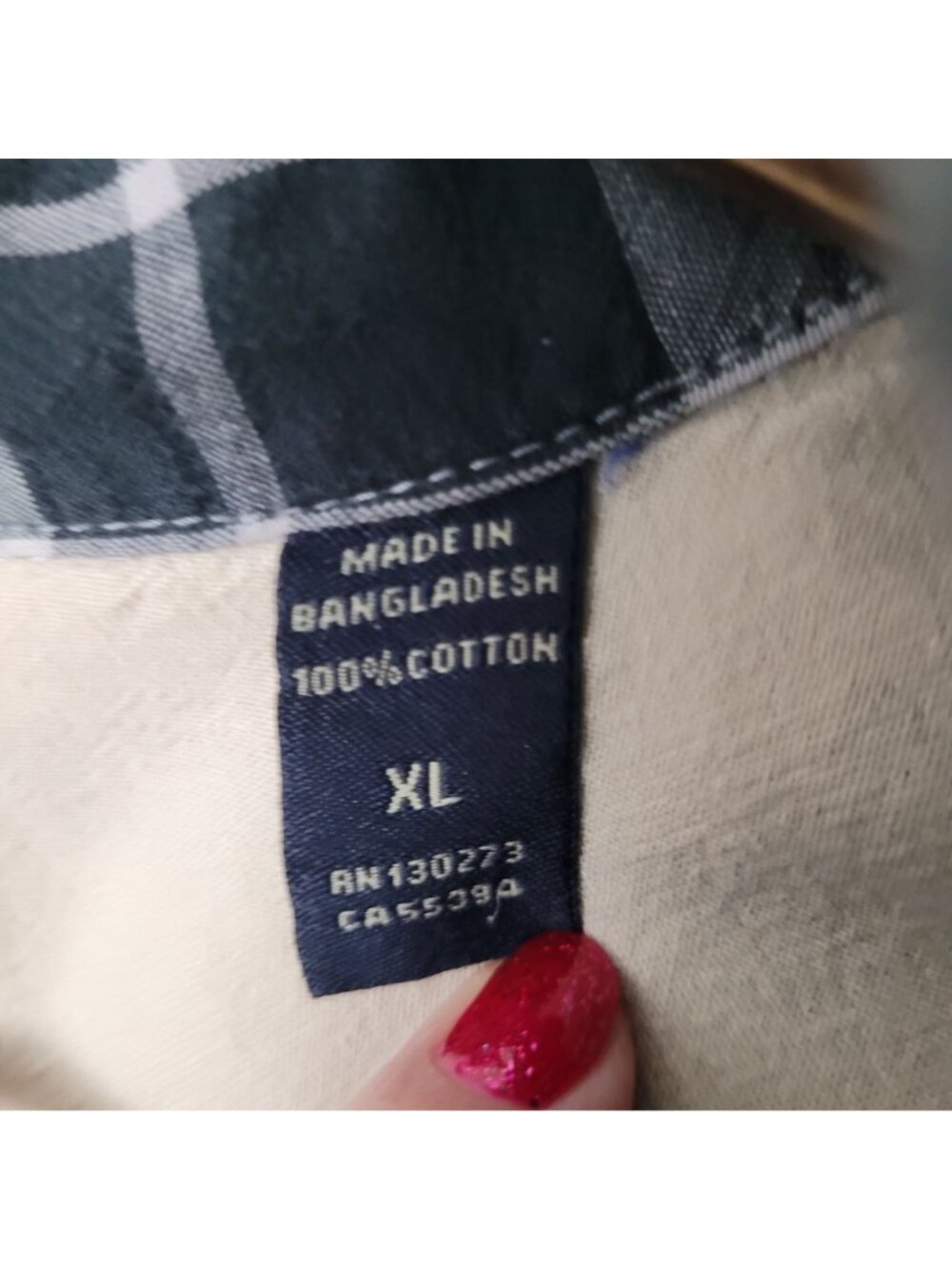 Wrangler Authentics Plaid Short Sleeve Button Front Shirt Mens XL Blue Western - Picture 6 of 7